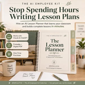AI-lesplanner voor docenten | Complete lesplangenerator | ChatGPT & Claude promptkit | Docentenplanner | Digitale download (pdf)