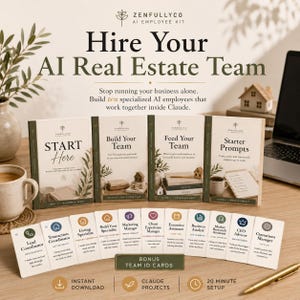 Kit d'assistant IA pour l'immobilier | 10 assistants IA pour agents immobiliers | Descriptions d'annonces, marketing, listes de contrôle des transactions | ChatGPT et Claude
