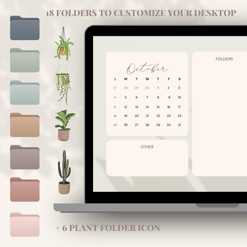 2026 Desktop Organizer | Aesthetic Monthly Calendar | Mac & Windows ...