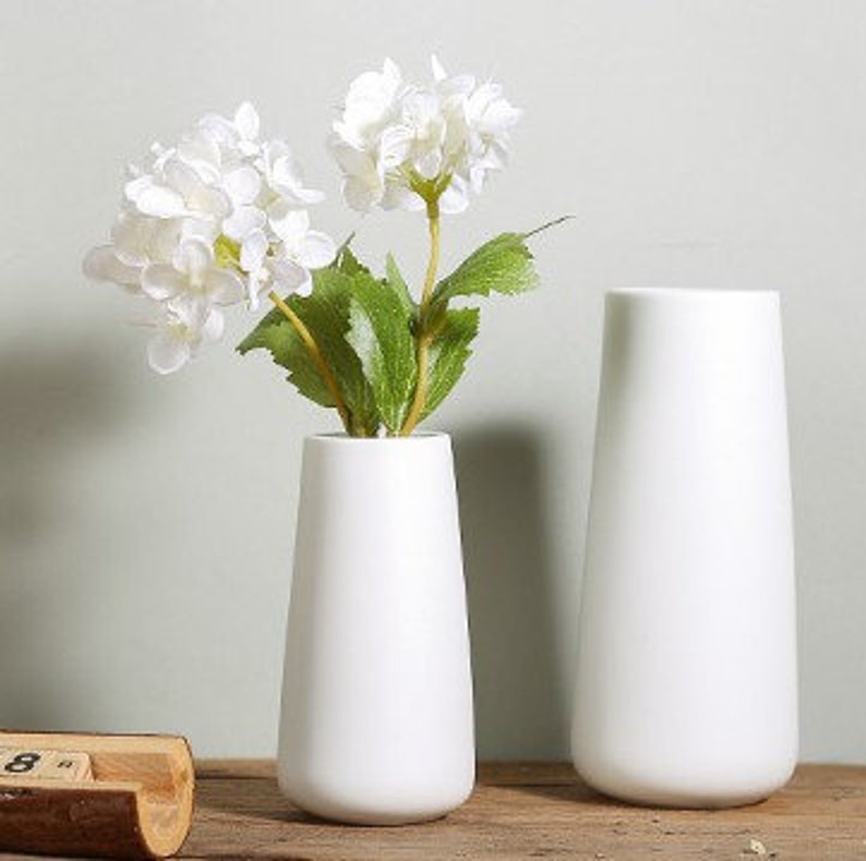 Classic White Ceramic Vase Flower Arrangement Vase Simple Etsy