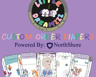 Paquete de 4 pañales de tela personalizados. Elige tus propios pañales (cada uno se vende por separado). Desarrollado por Northshore.