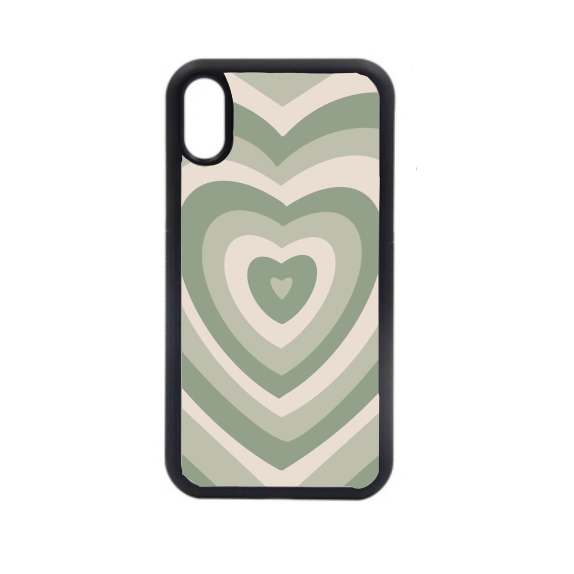 Sage Green Heart phone case Etsy
