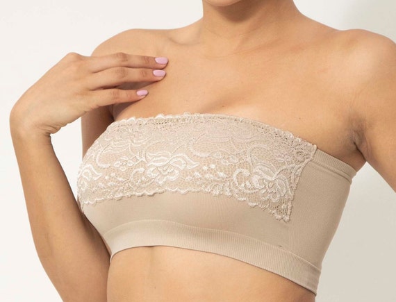 Seamless Strapless Bra, Bandeau Bra, Tube Top, Wireless Lace Bra