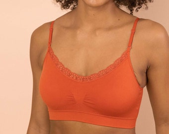 Seamless T-Shirt Bras, Everyday Bras, T-Shirt Bras, V-neck Lace Trim Bras, Sexy Lingerie, Comfort Bras, Lounge Bras, Women's Clothing