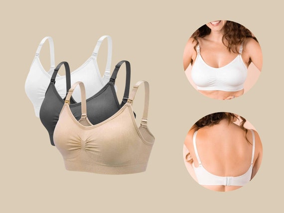 3 Pack Seamless Nursing Bra, Maternity Bra, Wireless Breastfeeding Bra,  One-handed Clip-down Cups for Quick, Bras for Women, Coobie -  Canada