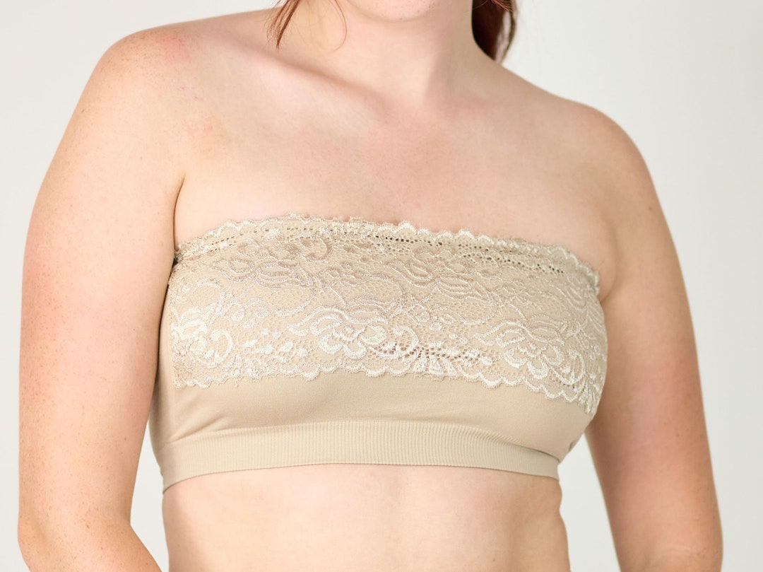 Bandeau Bra Tube Top Seamless Strapless Bra Crop Top Lace - Etsy