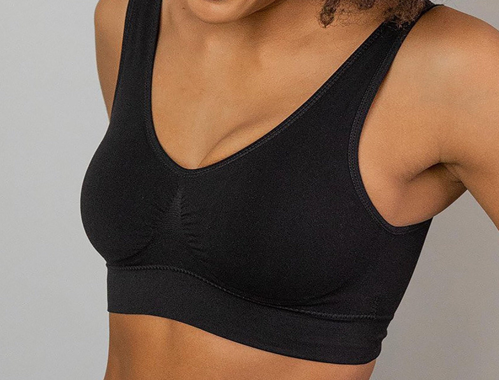 1pc Ultra-Comfy Seamless Yoga Bra With Double Shoulder Strap