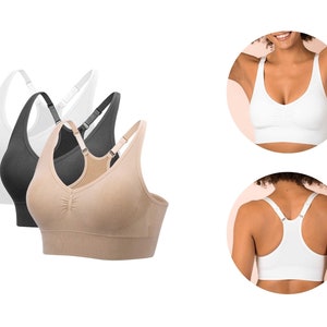 Felina Seamless WireFree Bra Bralette with Removable Pads, 2 Pack, Size  Small