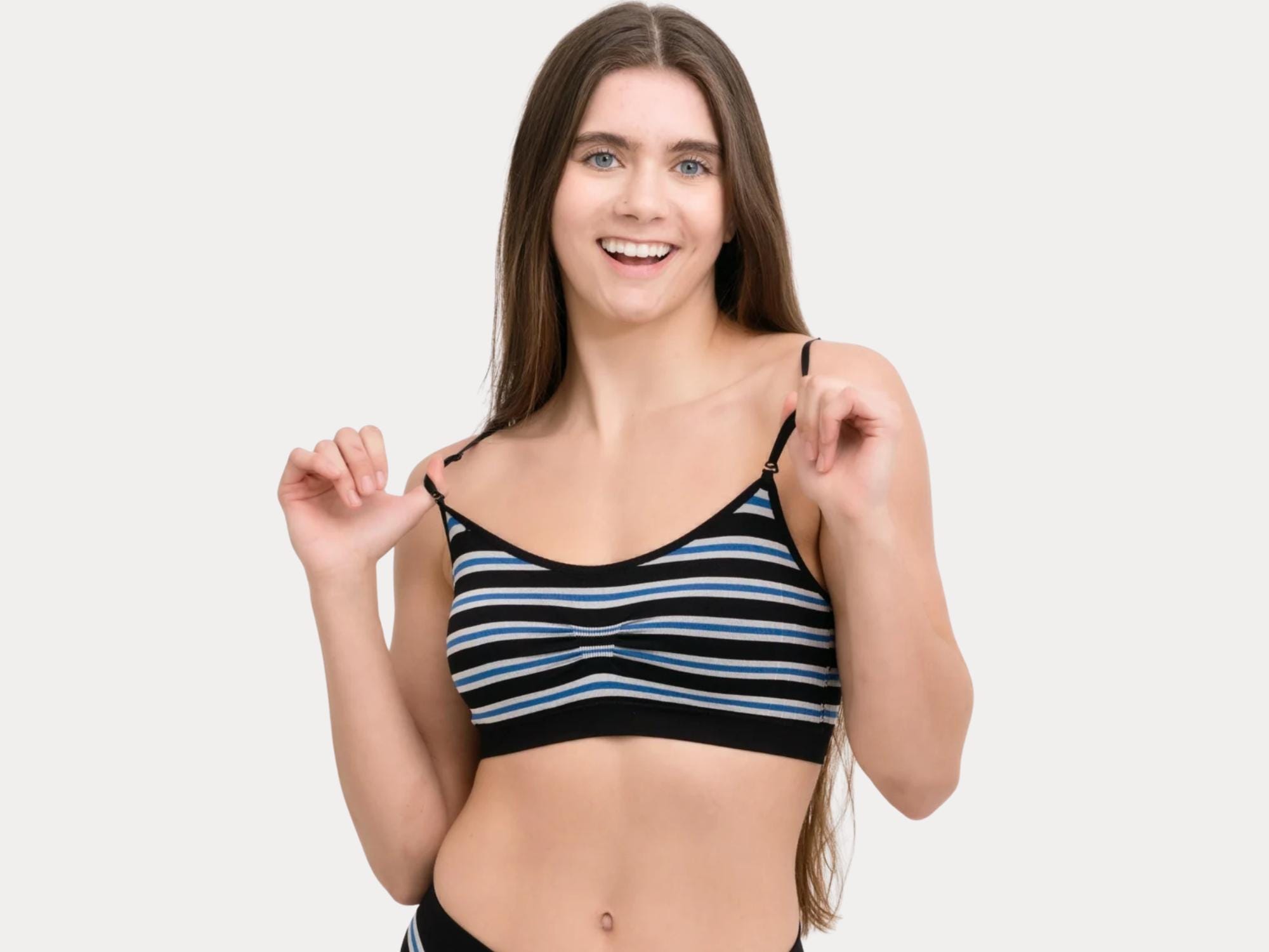 Seamless Striped Scoopneck Bra for Women: Comfortable Cami, Everyday Wear, Everyday Fit, Women's Underwear