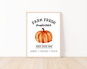 pumpkin patch, art printable, pumpkin art, fall printable, autumn art, digital download