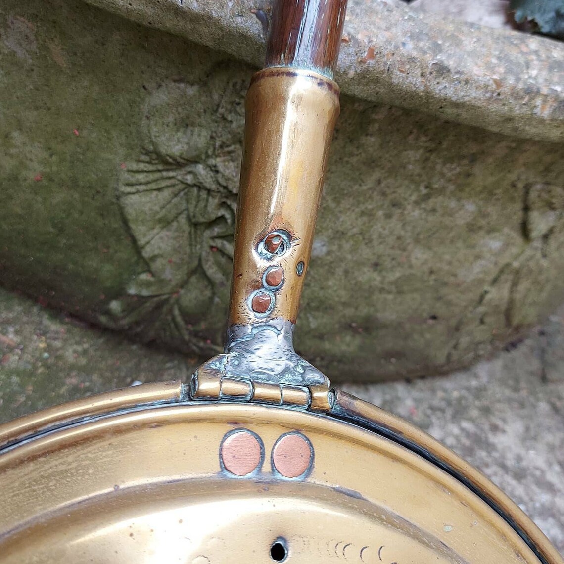 Large Antique Copper Bed Warmer Etsy