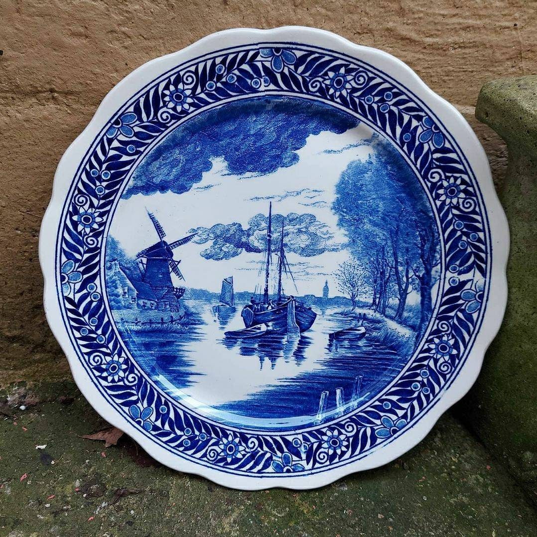 Delft Boch Plate Large Vintage Wall/serving Plate Etsy UK