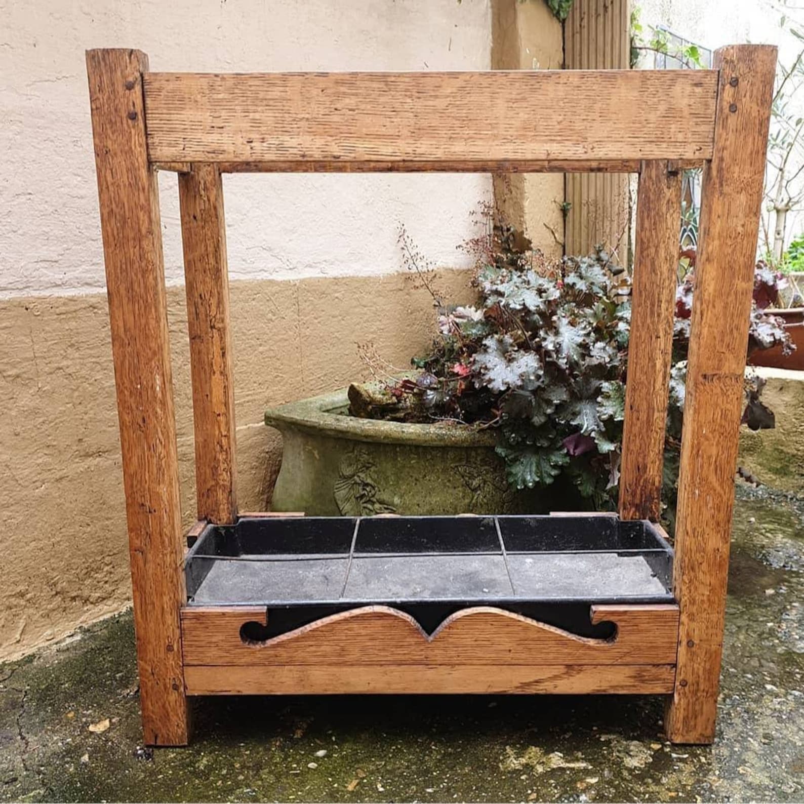 Antique Wooden Umbrella Stand Etsy