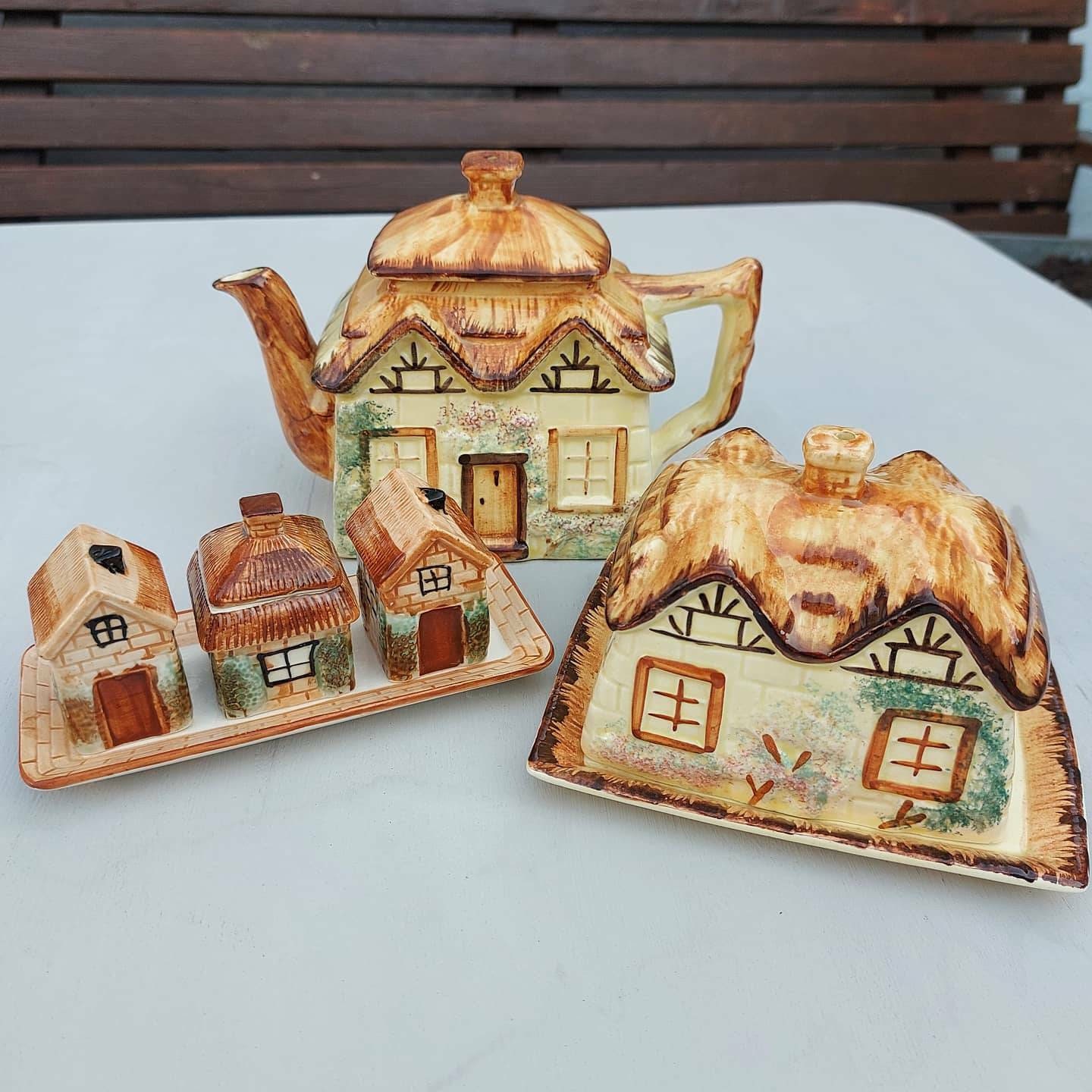 Vintage Paramount Pottery Set Teapot Cruet Butter Dish Sauce Etsy