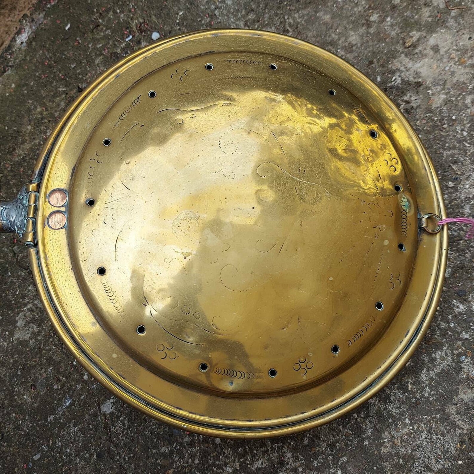 Large Antique Copper Bed Warmer Etsy