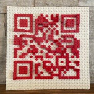 QR Code - made with LEGO® bricks on baseplate - 10x10 inches