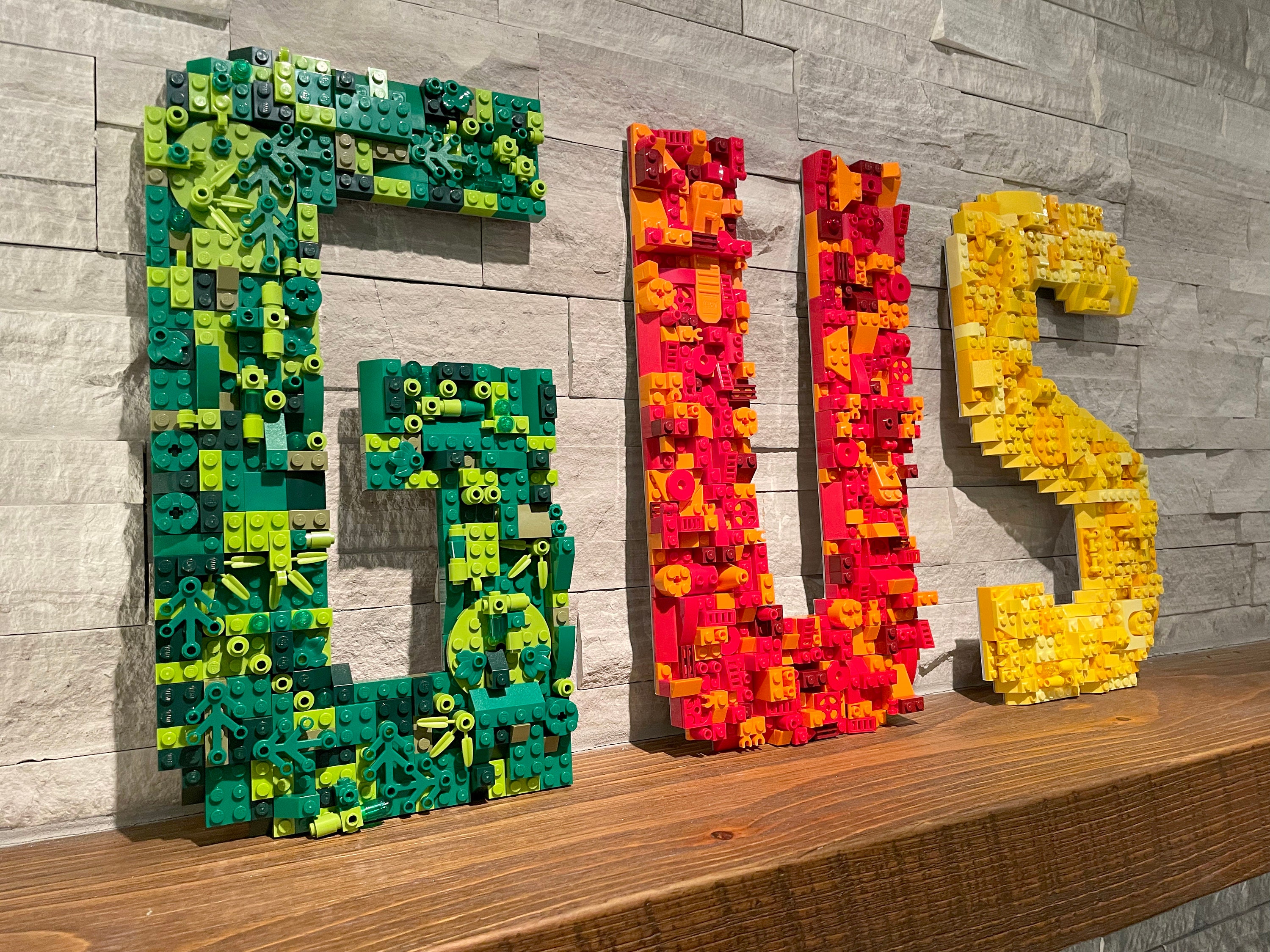 Letters Made With LEGO® Bricks 12.5 Inches Tall -