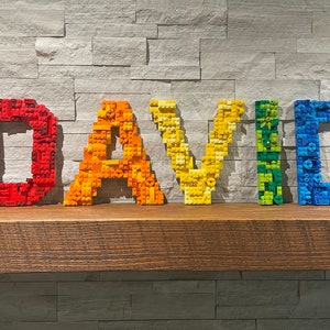 Letter - made with LEGO® bricks - 7.5 inches tall - Open Font