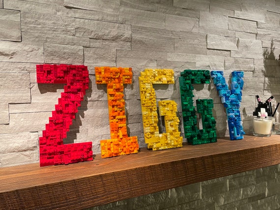 Letters Made With LEGO® Bricks 10 Inches Tall large Etsy