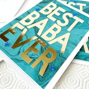 La meilleure carte Baba de tous les temps Carte de fête des pères pour Baba Carte pour Abu Carte de joyeux anniversaire pour papa Carte de joyeux anniversaire Baba - Cadeaux faits main pour Baba
