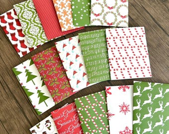 Christmas Envelopes set of 15 Christmas Money Gift Envelope Christmas Cash Envelopes Christmas Stationery Christmas Gift Card Holder Pretty