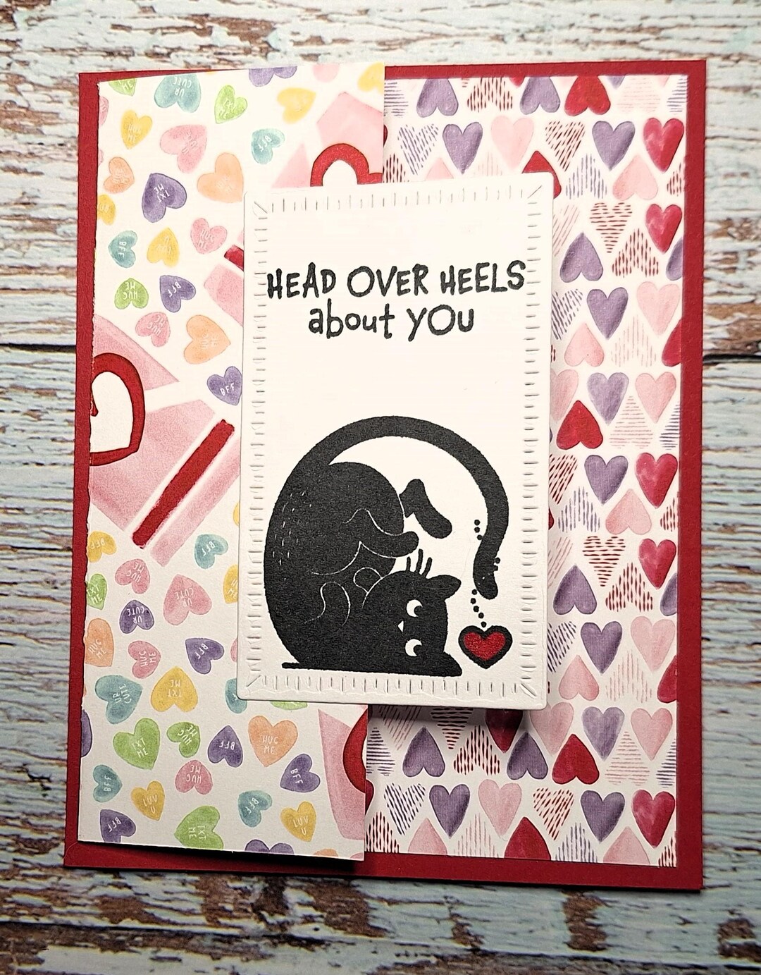Handmade Valentine Card: Silly Kitty, Candy Hearts - Etsy