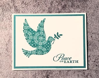 Christmas Card.  Dove.  Handmade.