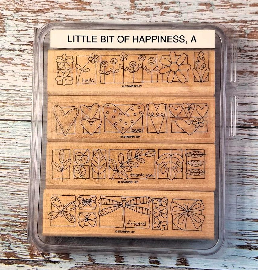 Retired Stampin' Up! Stamp Set: A Little Bit of Happiness - Cardmaking ...