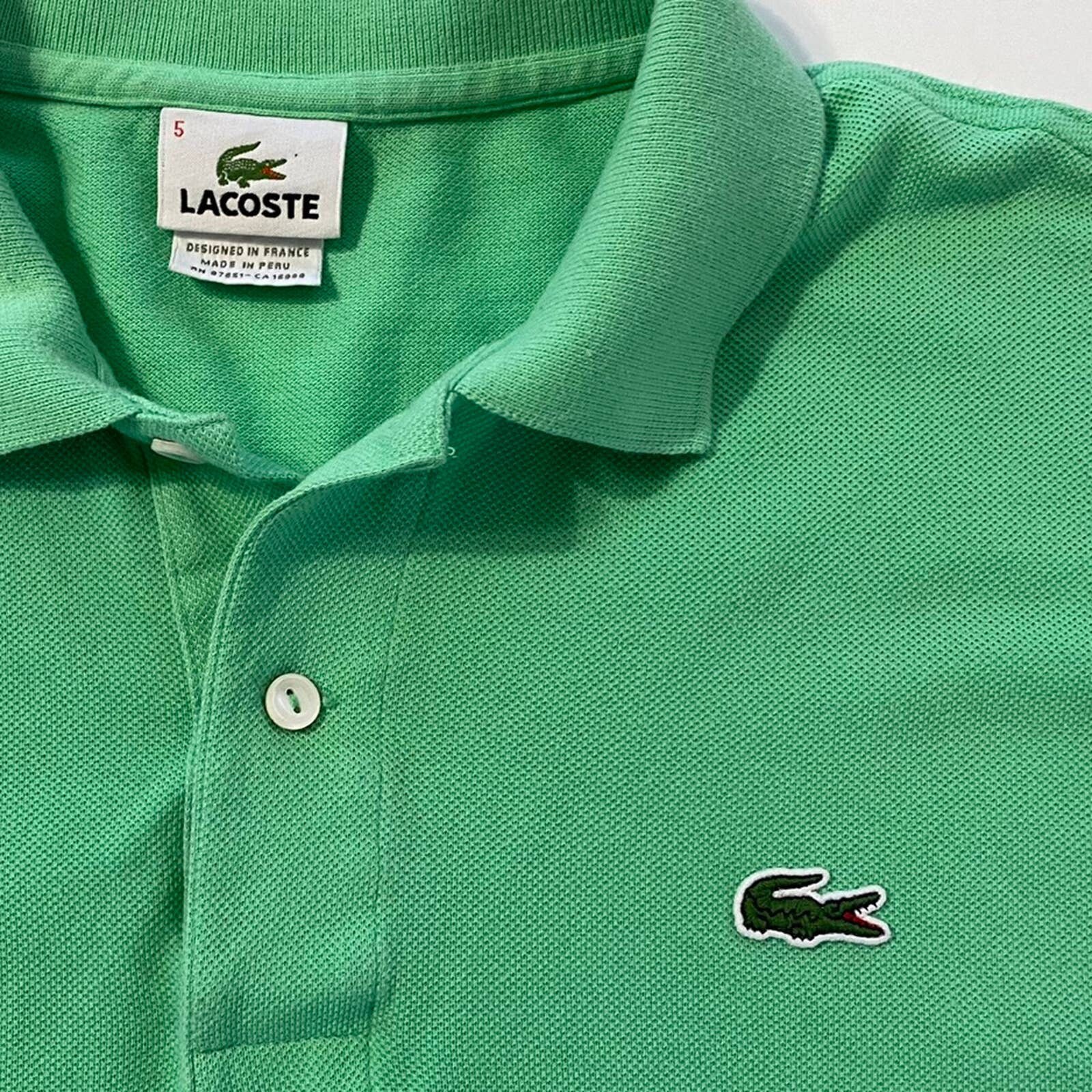 Lacoste Retro Alligator Logo Green Men's Polo | Etsy