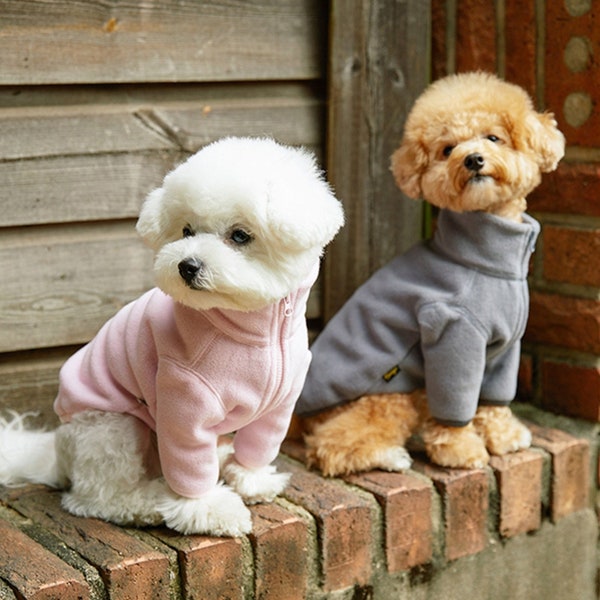 Fleece Zip-up Jacket | Dog Fleece Clothes for Small Dog, Medium Dog | Dog Clothing | Dog Tops | Puppy Clothing | Pet Clothing | Dog Apparel