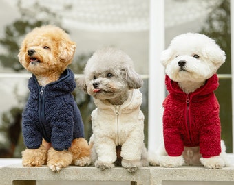 Boa Hoodie Zip-Up Jacket | Dog Fleece Hoodie for Small Dog, Medium Dog | Dog Clothing | Dog Tops | Puppy Clothing | Pet Clothing|Dog Apparel