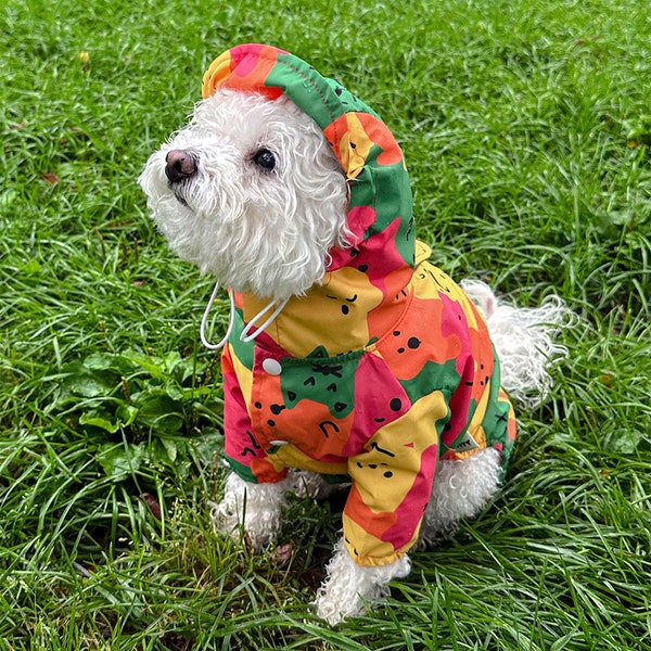 Hunde Regen Overall | Hunde Regenmantel Jacke | Regenmantel für Hund | Hunde Regenanzug | Hunde, Welpen Kleidung | Hunde Bekleidung | Wasserdichte Jacke für Hund