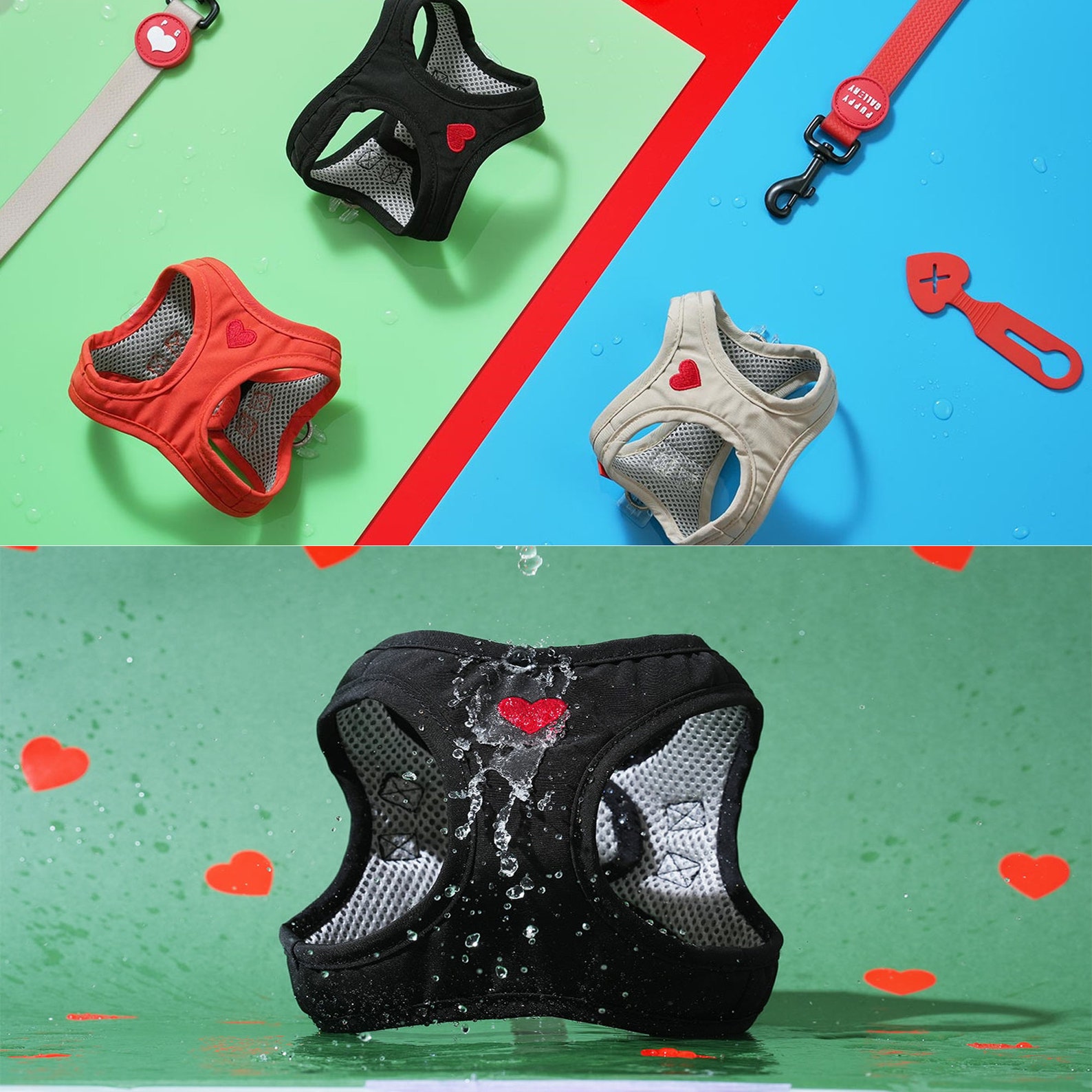 Air Mesh Dog Harness Water Proof Heart Dog Harness and Leash Etsy