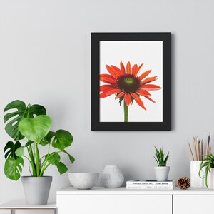 Orange Flower, Vertical Poster Print, Floral Wall Art, Nature Photography, Orange Flower Picture, Bright Floral Art, Botanical Art