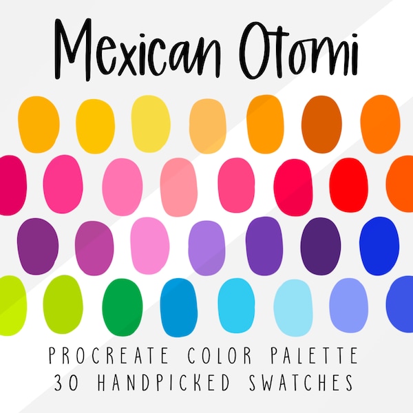 Mexican Otomi, Procreate Color Palette,  Procreate Palette, Folk Art Colors, Bright Colors