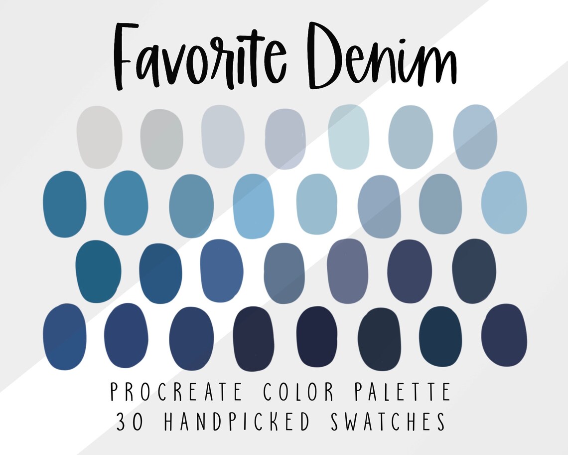 Denim Blue Jean Procreate Color Palette Color Swatches Etsy