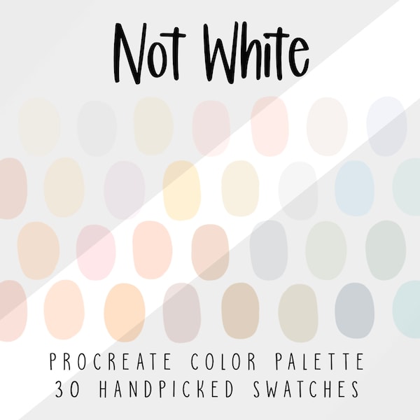Neutral Pastel Palette, Off White Color, Procreate Color Palette, Color Swatches, Neutral Palette,