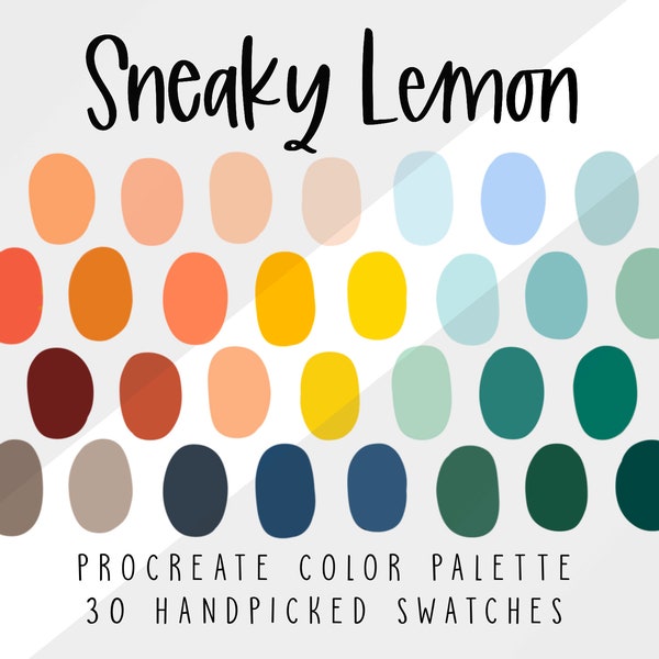 Lemon Procreate Color Palette, Color Swatches,  Procreate Palette, Color Scheme