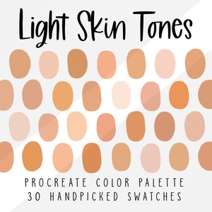 Light Skin Tones Color Palette for Procreate, Portrait Color Palette, Color Swatches, Procreate Palette, Digital Illustration image 2