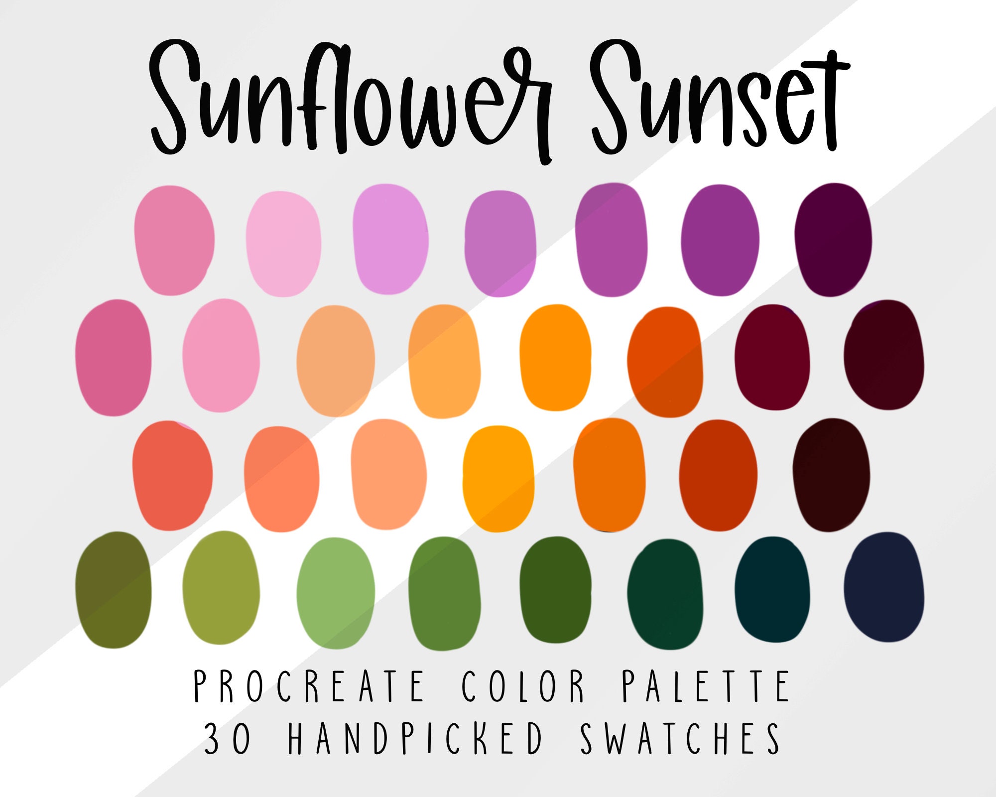 Sunflower Sunset Procreate Color Palette Color Swatches - Etsy
