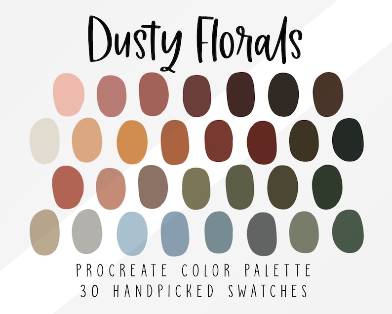 Dusty Florals Procreate Color Palette Color Swatches Ipad | Etsy
