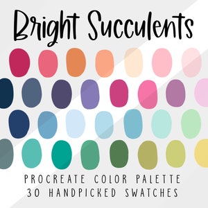 Bright Succulent Procreate Color Palette, Color Swatches,  Procreate Palette