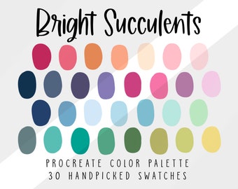 Bright Succulent Procreate Color Palette, Color Swatches,  Procreate Palette