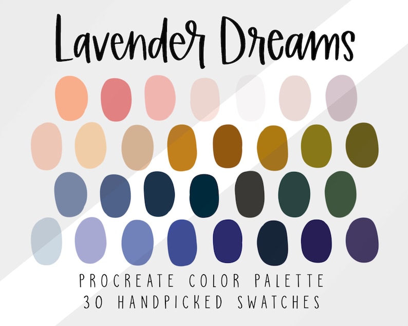 Lavender Dreams Procreate Color Palette Color Swatches - Etsy
