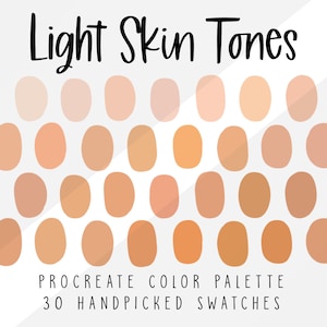 Light Skin Tones Color Palette for Procreate, Portrait Color Palette, Color Swatches, Procreate Palette, Digital Illustration image 1