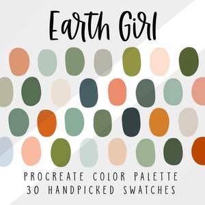 Earthy Procreate Color Palette, Color Swatches,  Procreate Palette