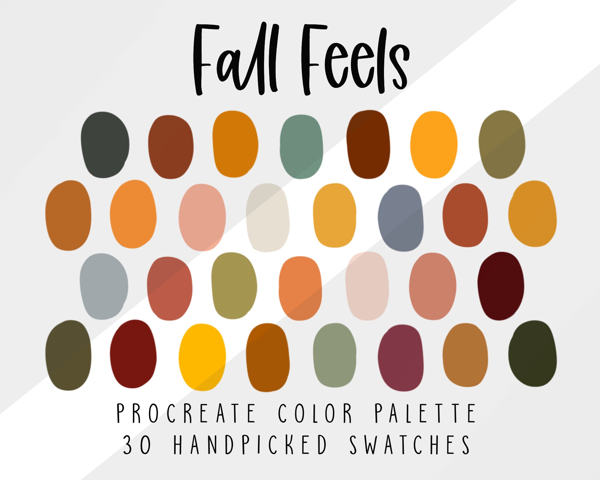 Fall Feels Autumn Procreate Color Palette Color Swatches - Etsy