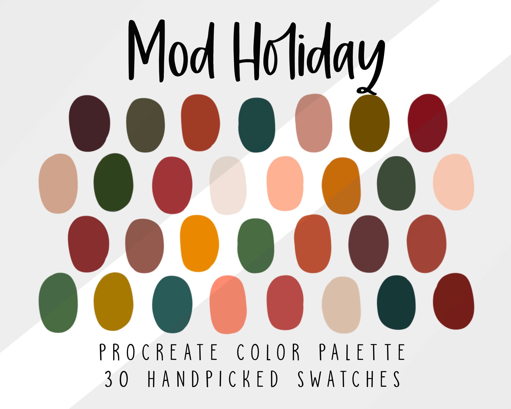 Christmas Colors Palette 2022 Canva Mod Holiday Winter Procreate Color Palette Christmas Themed | Etsy