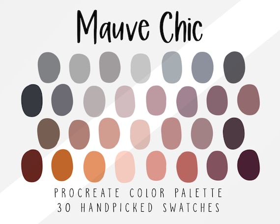 Mauve Chic Procreate Color Palette, Color Swatches, Procreate Palette,  Peach Blush Grey & Mauve 