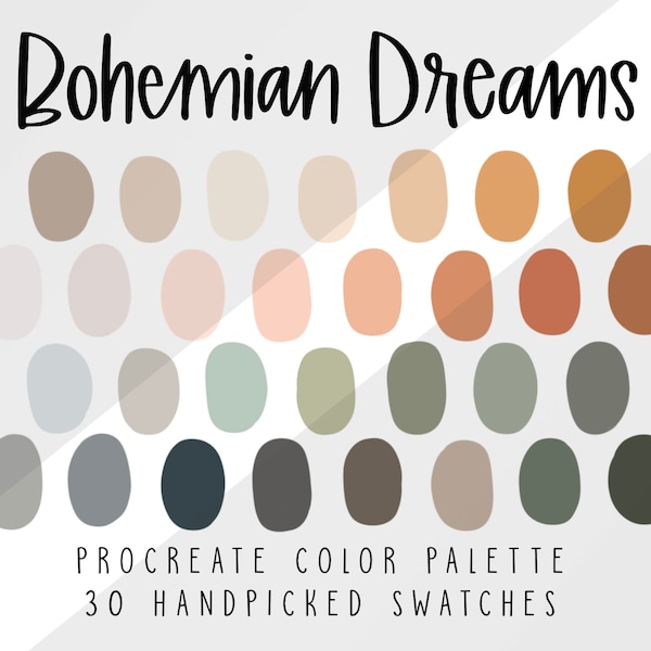 Boho Desert Procreate Color Palette, Color Swatches,  Procreate Palette